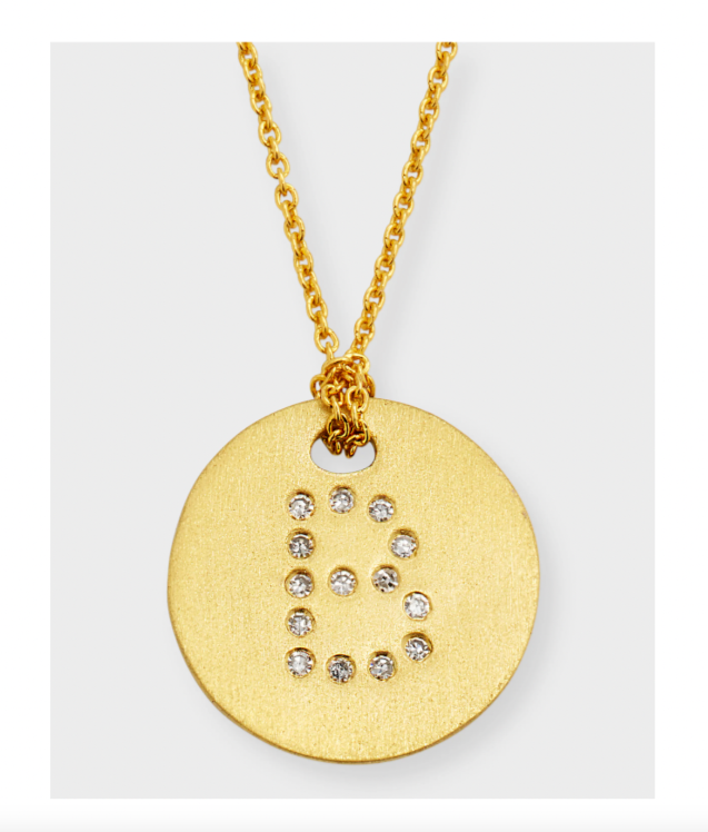 ROBERTO COIN Tiny Treasures Diamond Letter B Medallion Pendant