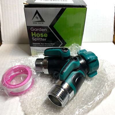 DBR Tech 2 Way Hose Splitter Heavy Duty Metal Connector Garden Hose Splitter New