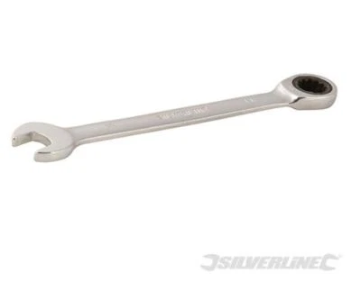 Silverline Fixed Head Ratchet Spanner Combination Ring Open End Wrench 8 - 32mm