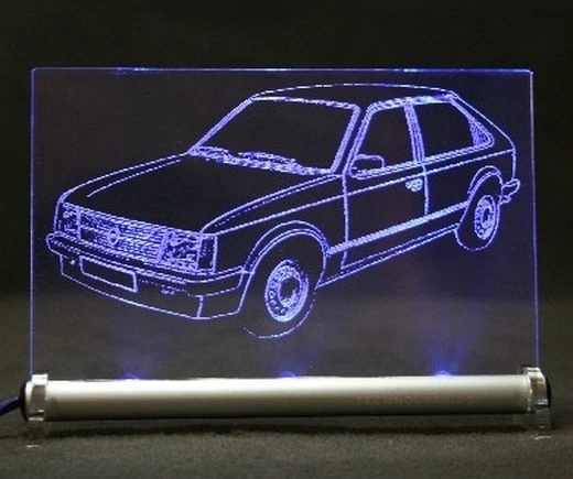 Opel Kadett D 3-t als AutoGravur auf LED-Schild - Bild 1 von 1