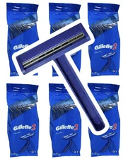 30 Authentic Gillette 2 Disposable Razors Twin Blade ( NO LUBRASTRIP )