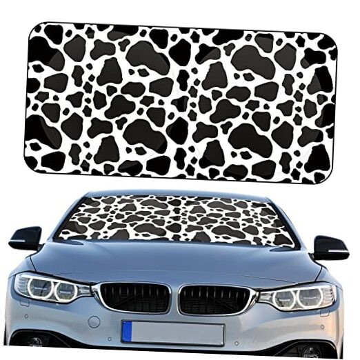 GZHJMY Car Front Windshield Sunshade UV Heat Protection, Foldable Auto Windshield Sun Visor Sedan Suv Seamless Black Cat Car Sunscreen Blocks Uv Rays