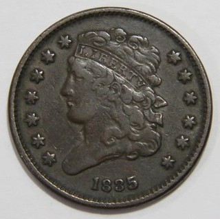 HALF CENT 1835 1/2C CLASSIC HEAD U.S. MINT ISSUED COIN 🌈⭐🌈