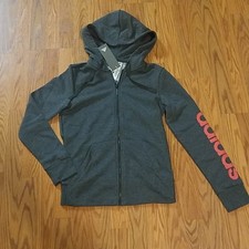 Adidas Women's full zip hoodie sweatshirt Gray snd Pink Size Small