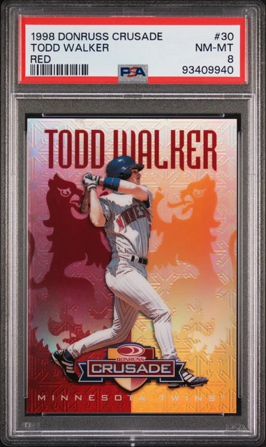 1998 DONRUSS CRUSADE RED #30 TODD WALKER 13/25 PSA 8