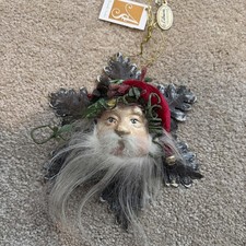 Katherine  s Collection Santa Ornament. Christmas, Snowflake. Metal