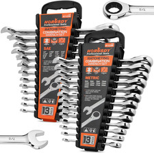26-Piece Ratcheting Wrench Set  Metric and SAE  Ratchet Combination Wrenches S