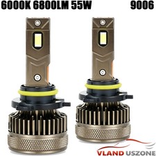 2pcs Led Headlight 9006 Bulbs Kit Low Beam 6000k 6800lm 55w White Vland