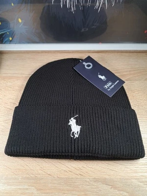 Polo Ralph Lauren Cable-Knit Merino Beanie Winter Hat black Unisex