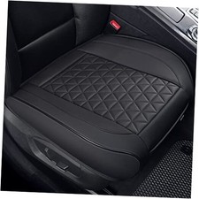 Luxury Faux Leather Car Seat Cover Front Bottom Seat Cushion A-Front-Black