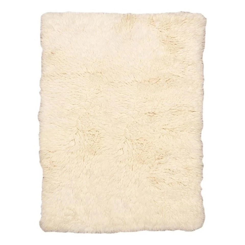 Linon Flokati 5A Shag Wool 72" x 108" Rug in Natural - Image 2 of 4