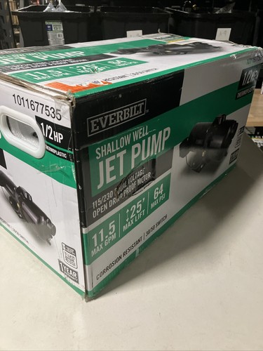 Everbilt 1/2 HP Shallow Well Jet Pump 1011677535 Used Good Condition.