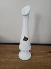 Vintage Fenton Swung Vase White 9" Milk Glass Hobnail Footed MCM Bud Vase