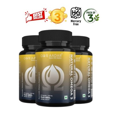 Aad.ar Omega 3 6 9 Vegan Capsules Pack of 3