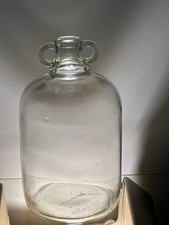 Vintage Clear Glass 1 Gallon Demijohn Jug Carboy Two Applied Handles