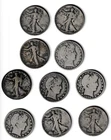 10 US Silver Half Dollar Barber and Walking Liberty Coins