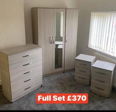 Brandneu Eiche Farbe 3 Türen Kleiderschrank Komplettset nur 370£, KOSTENLOSE MONTAGE  