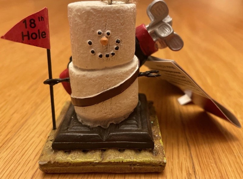NWT Original S'mores Midwest Golfing Caddie Snowman Christmas Holiday Ornament