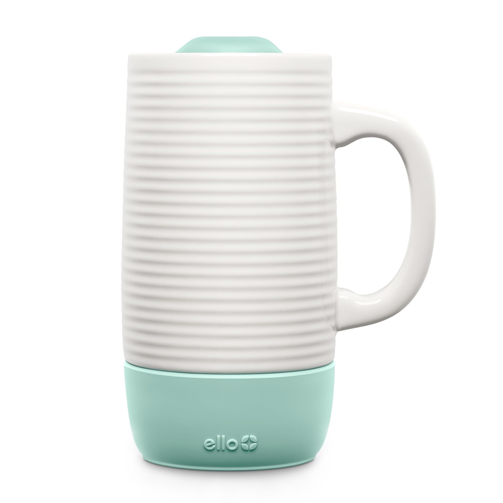 Jane 18oz Ceramic Travel Mug with Handle, Splash-Resistant Slider Lid and Bui...