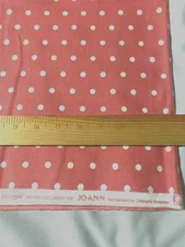 Coral/peach &   white polka dot cotton flannel  (JoAnn Super Snuggle) 36" x 43"
