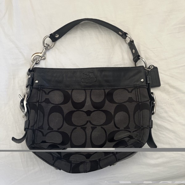 COACH Y2K Zoe Hobo Bag Black Gray 12657