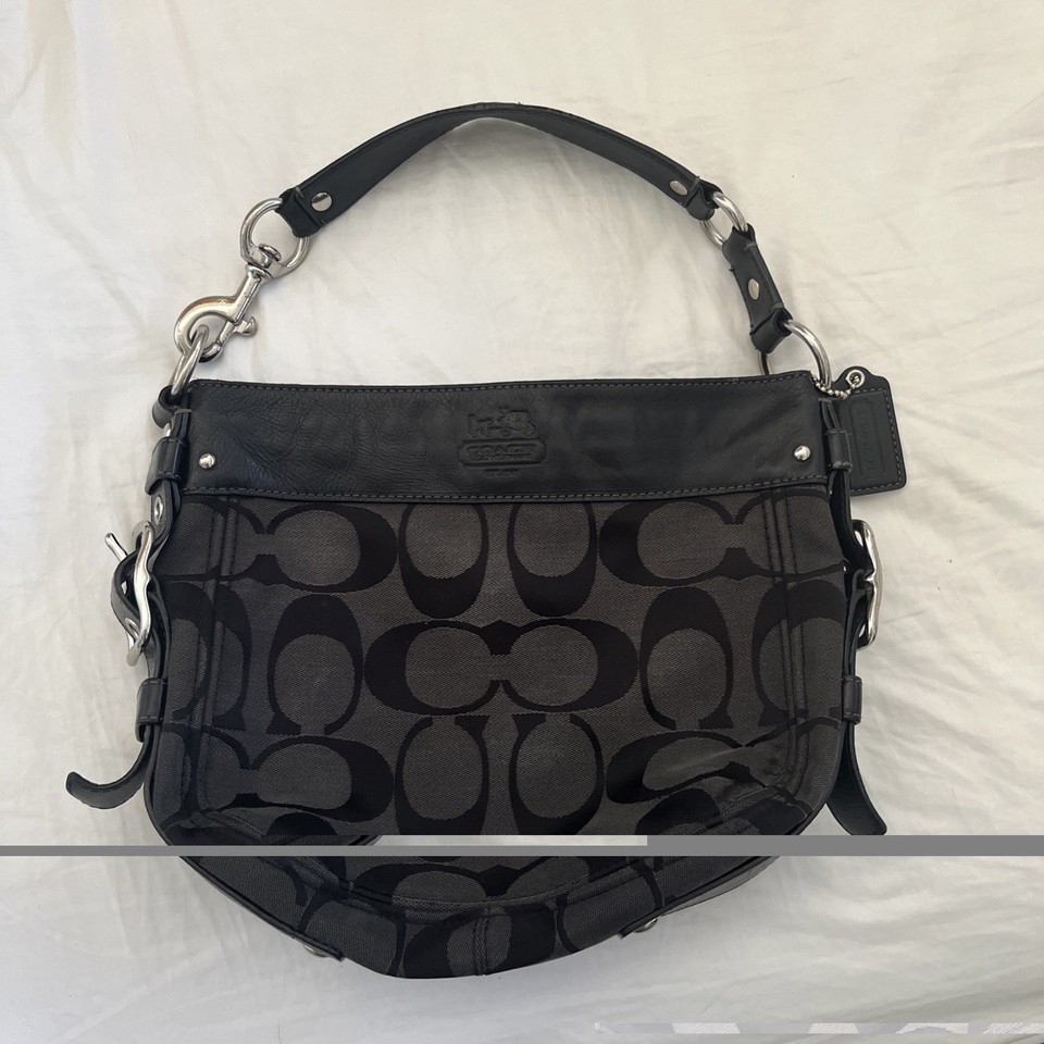 COACH Y2K Zoe Hobo Bag Black Gray 12657