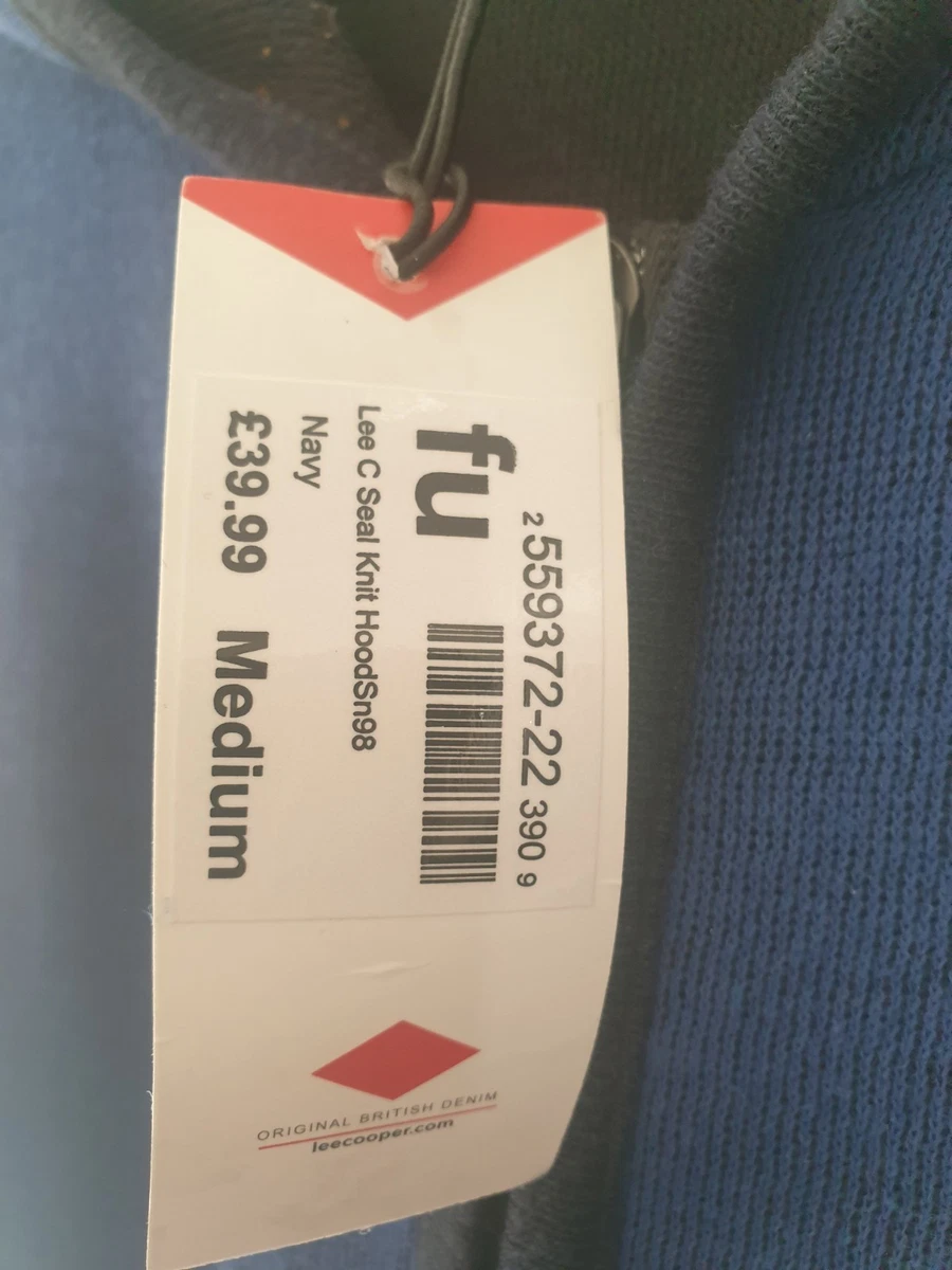 Sudadera con capucha ligera azul Lee Cooper Originals para hombre talla M (38-40")