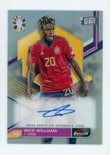 2024 Nico Williams Topps Finest UEFA Euro National Debut Autographed Rookie Card. rookie card picture