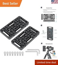 Lightweight Aluminum Cheese Plate Pack of 2 - Compatible with Cameras  Tripods