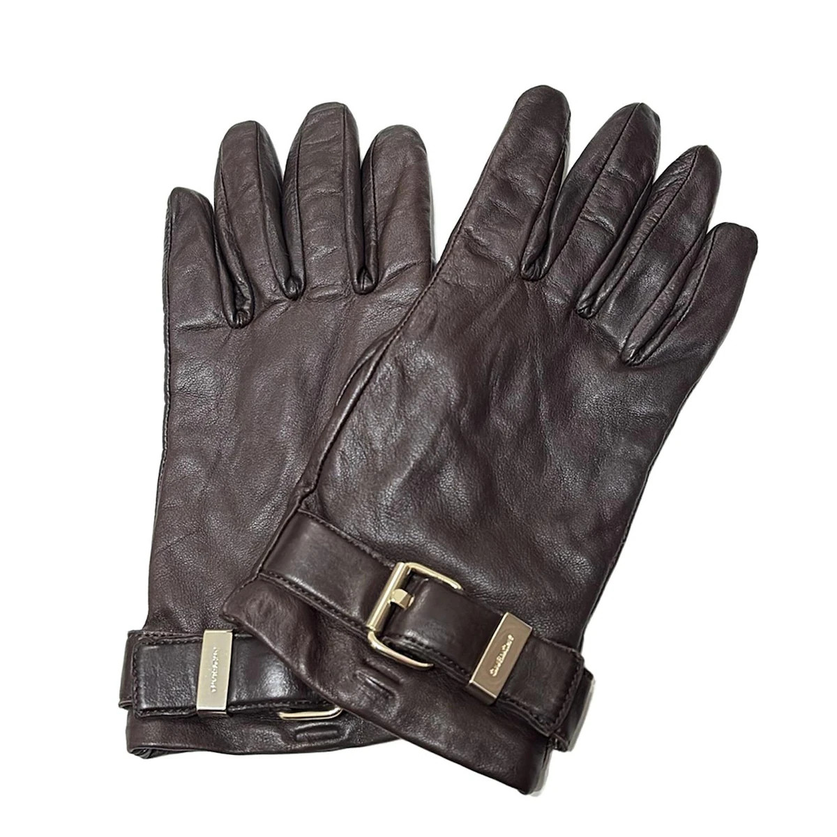 GIVENCHY - Dark Brown Leather Women's Gloves