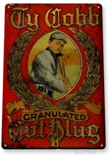 TIN SIGN Ty Cobb Rustic Retro Tobacco Shop Sign A181