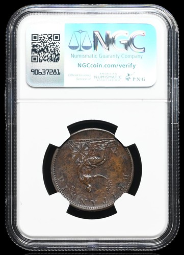 GREAT BRITAIN. George III, Copper Halfpenny, 1807-SOHO, NGC AU55 BN - Picture 4 of 4