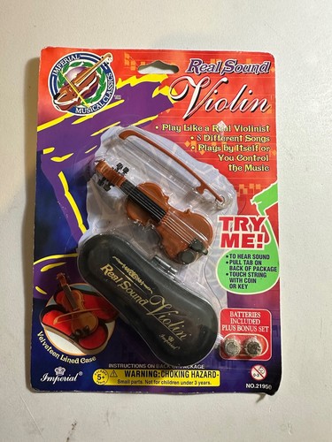 2001 MINIATURE TOY VIOLIN Imperial Real Sound Violin Plays Songs Vintage Toy NEW - 第 1/2 張圖片