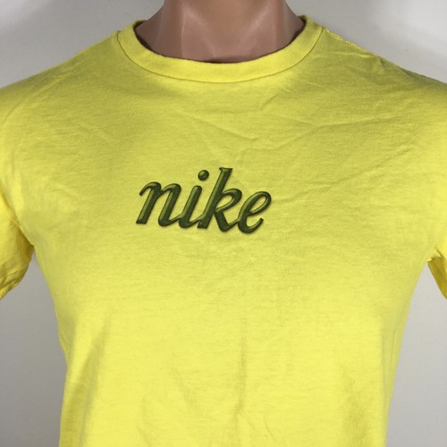 Vintage 90s Nike Shirt Youth Large Neon Yellow Gray Tag Made In USA - Picture 3 of 9
