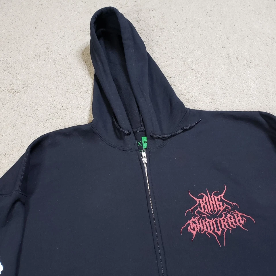 Ghost X Ghost Godzilla Metalcropolis King Ghidorah Hoodie Mens 2XL Black Zip - image 3 of 4