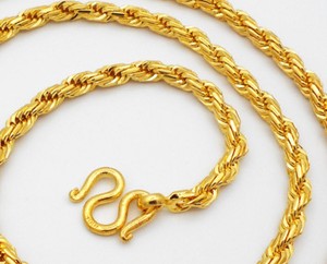 Men's Rope Chain 22K 23K 24K Thai Baht Gold Filled Yellow ...