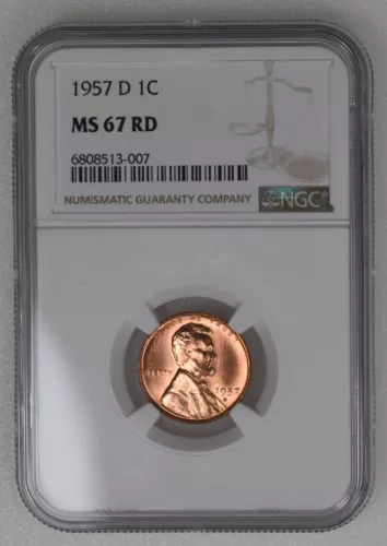 1957-D 1C NGC MS67RD