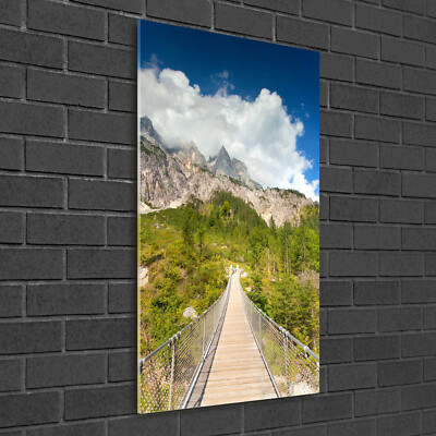 Tableau Déco Moderne Sur Verre Trempé - Image Pont Suspendu - 50x100 Cm - Marque Tulup
