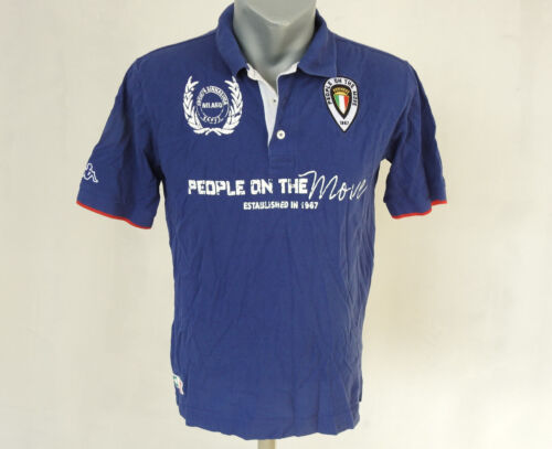 Kappa Mens Polo T-Shirt Blue Size M People In The Move 1967 Jersey 100% Cotton - Afbeelding 1 van 6