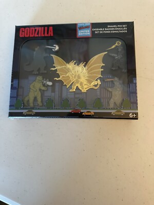 2024 NYCC Loungefly Toho Godzilla 5 Piece Box Pin Set - Limited 500 - Brand New