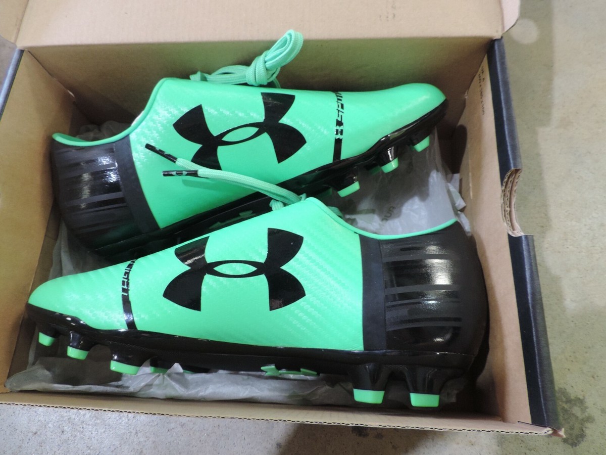 Underarmour 1289533-003 size 5.5 Gre Mint green/black mens cleats 