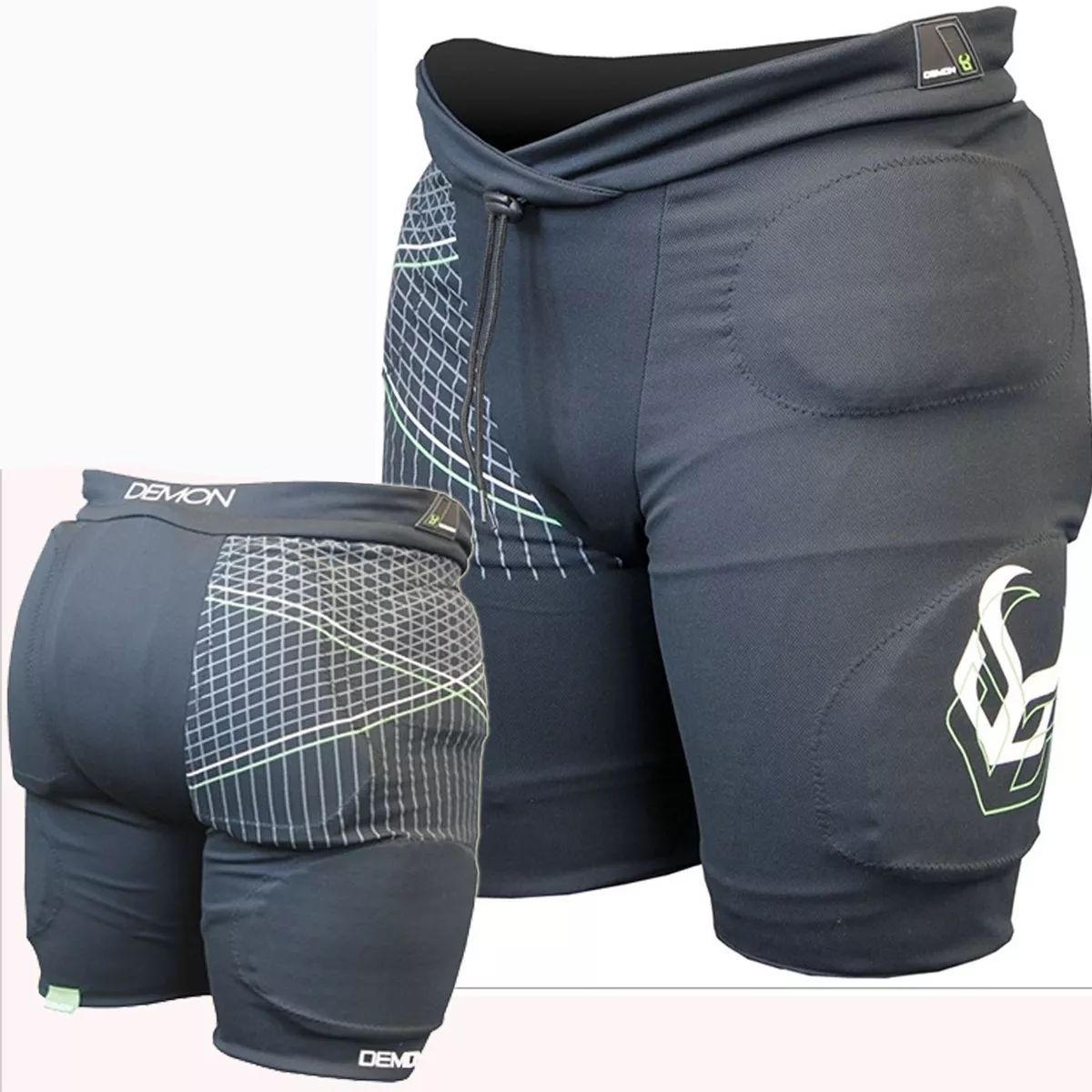 DEMON V2 Flex Force Padded Snowboard Impact Shorts / Hip & Coccyx Protection