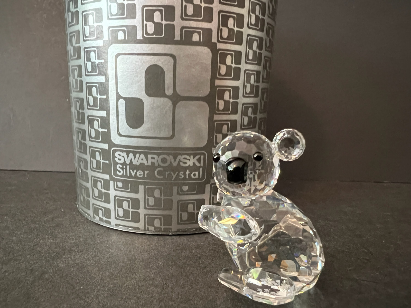 Swarovski Crystal Figurine  Koala Bear 7673 Box Missing A Ear
