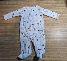 Carter's Baby Unisex Size 3 Months 100 Cotton White Santa Christmas Pajamas