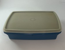 Vintage Tupperware Tuppercraft Stow N Go Craft Organizer 767-13 W/ Lid Blue