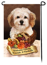 Cavachon Thanksgiving Garden Flag