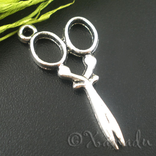 Scissors Wholesale Silver Plated Pendant Charm Findings C3896 - 10, 20 or 50PCs-image
