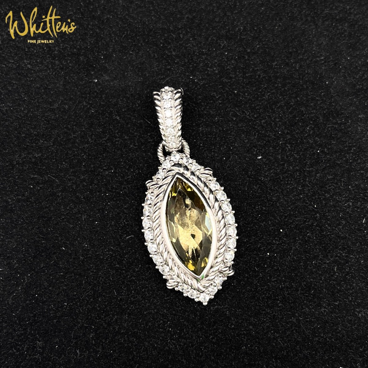 Judith Ripka Green Amethyst Marquise Enhancer Pendant