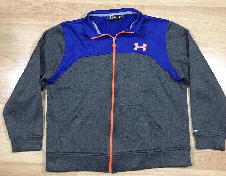 UNDER ARMOUR Full Zip Jacket Youth Popular brand in the world Large Translated Loose Gray YLG Orange A