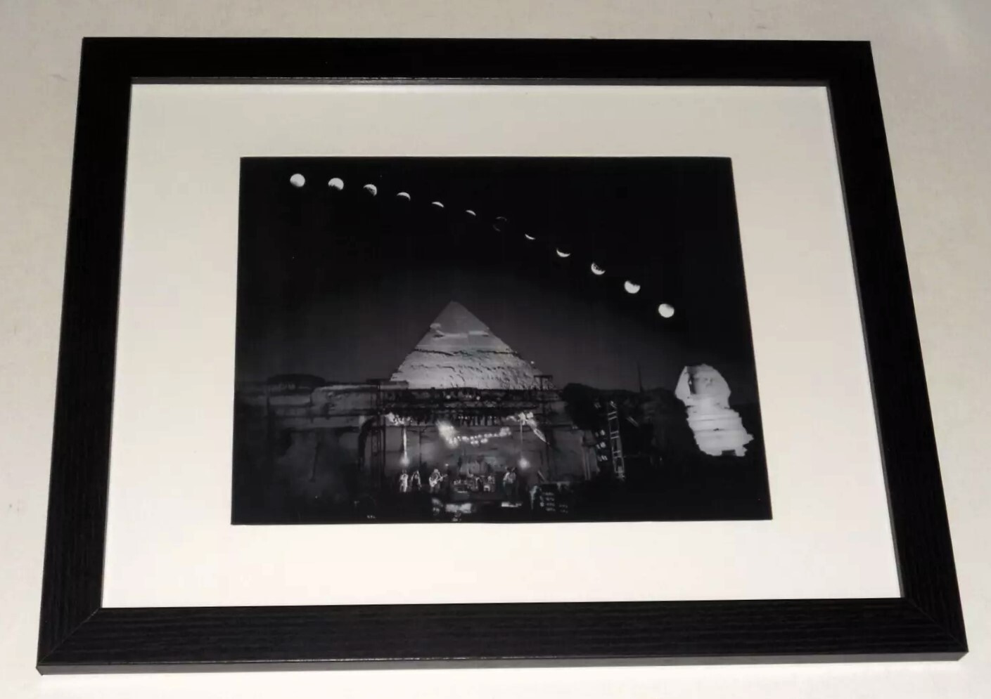 Framed Grateful Dead 1978 Egypt Pyramids with Moon Eclipse Time Lapse 13" by 16"